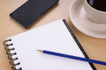 blank writing pad on desk