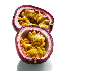 Passion fruit oisolated on white
