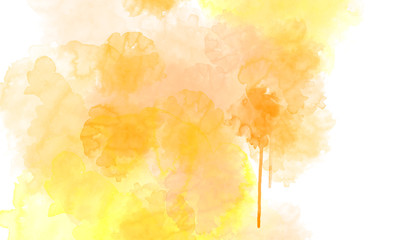 Bright colors of watercolor splotches on a white background