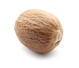 Nutmeg on white background