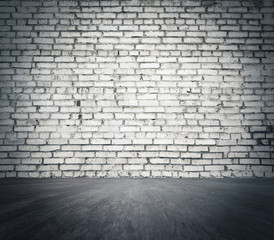 interior with brick wall