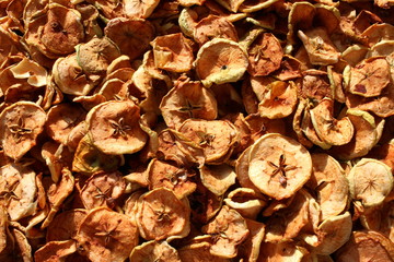Dried fruits (dried apples) close-up.