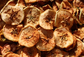 Dried fruits (dried apples) close-up.