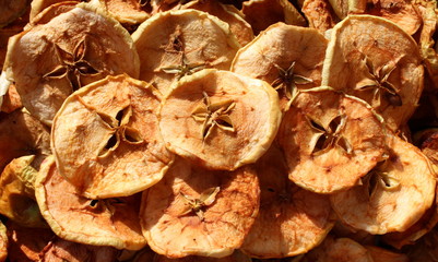 Dried fruits (dried apples) close-up.