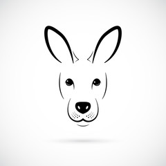 Kangaroo muzzle silhouette. Mammal line icon. Minimalistic template design. Vector illustration.