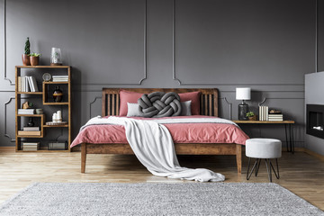 Grey and pink modern bedroom