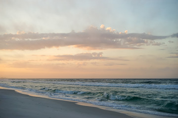 Diagonal View of a Seascape at Sunrise