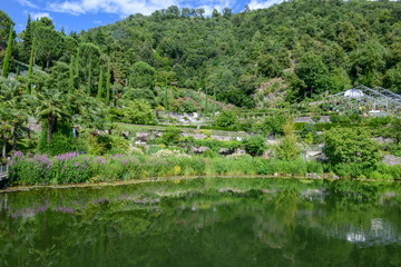 Botanic garden of Trauttmansdorff Castle at Meran on Italy