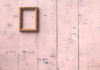 frame on old pink wall