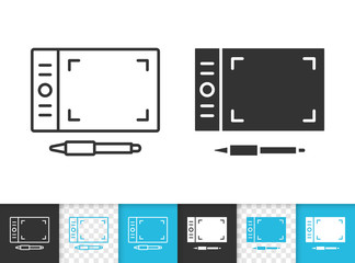 Graphic Tablet simple black line vector icon