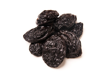 Prunes isolated on white background