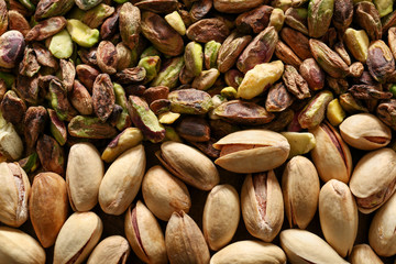 Dried pistachio nuts, closeup