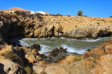 Beaches and cliffs of Tabarca Island in Alicante, Spain