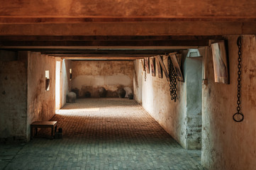 Old creepy underground dungeon prison at Khum Chao Luang Muang Phrae. Public Museum - Phrae,...
