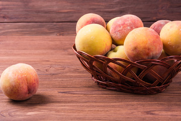 Ripe peaches fruit