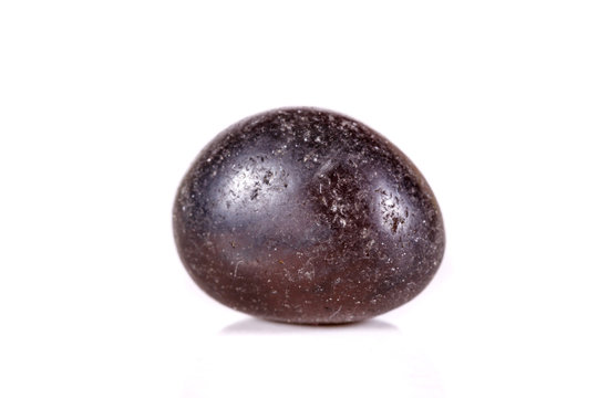 Macro mineral stone lignite on a white background