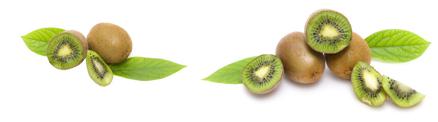 Kiwi on white background. Composition of kiwi on white background.