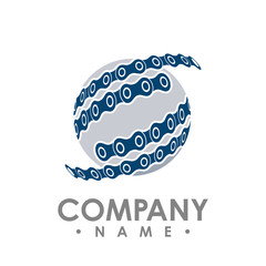 Chain circle industrial vector design illustration logo icon
