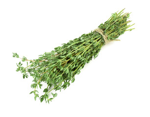 Fresh thyme on white background