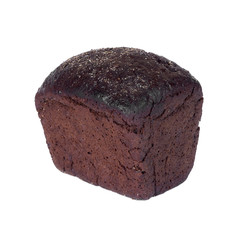 Black rye bread isolated on a white background