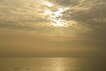 The sea the morning quiet grim atmosphere feeling lonely