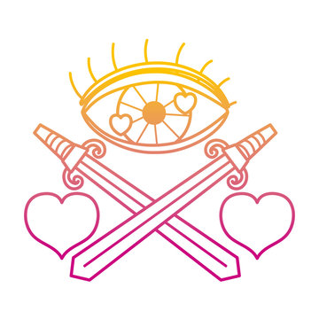 recommend clip art: degraded line hearts inside eye lovestruck with swords object