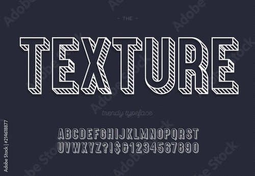 Vector Texture Trendy 3d Typeface For Decoration Logo Party