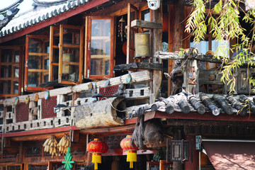 One corner of houses in lijiang ancient city, yunnan province, China