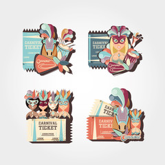 group of beautiful girls and horses carnival characters