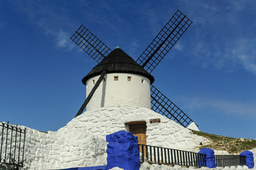 typical image of windmills of Castilla La Mancha in Campo de Criptana, Spain.