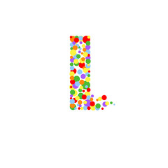 l-letter from colored bubbles. Bubbles design. Vector illustration. - 214621878