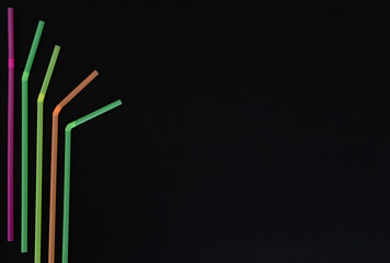 Single use harmful plastic waste ban concept with straws .