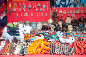 bracelet and necklace souvenir in shop on mountain