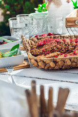healthy homemade strawberries biscuits from oat flakes laid