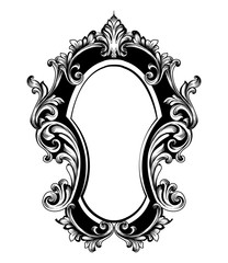 Baroque Mirror original frame. Vector French Luxury rich intricate ornaments. Victorian Royal Style decors