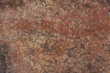 Wallpaper background of Rotten red concrete wall background texture.