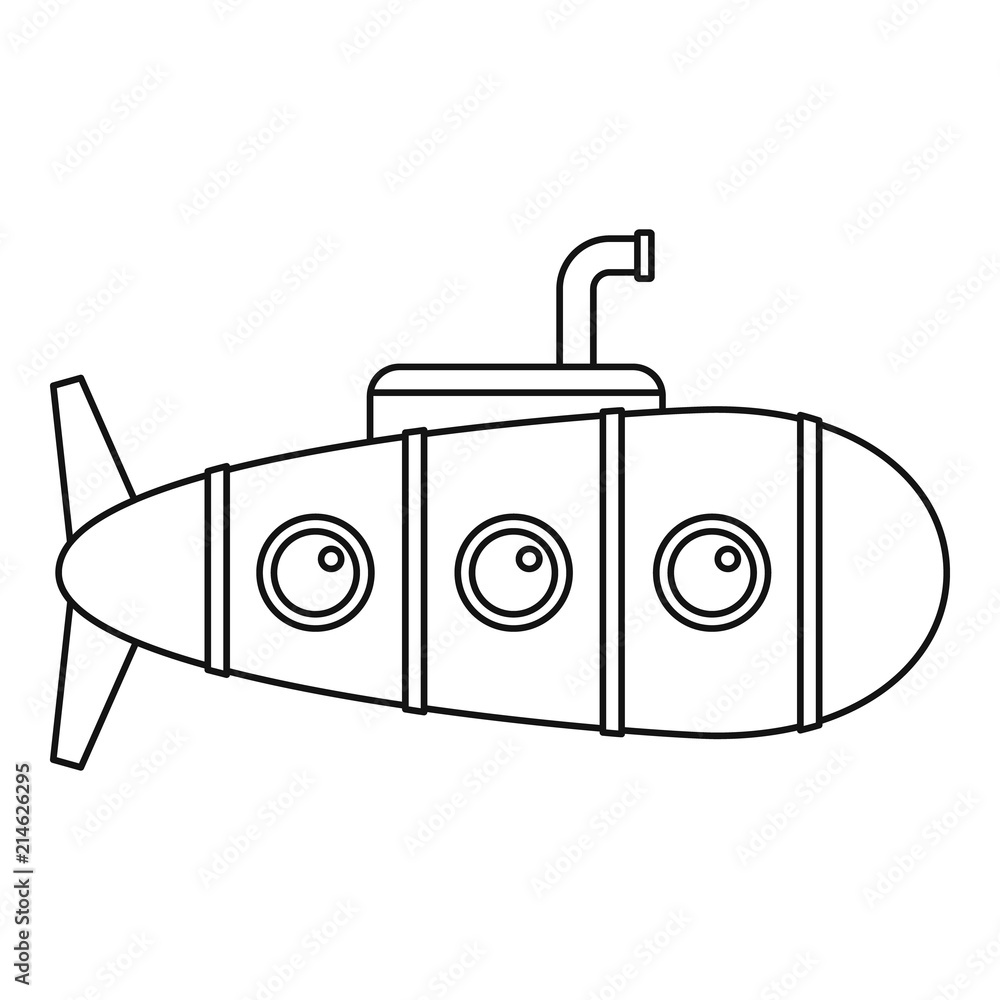 Poster retro submarine icon. outline illustration of retro submarine vector icon for web design isolated on