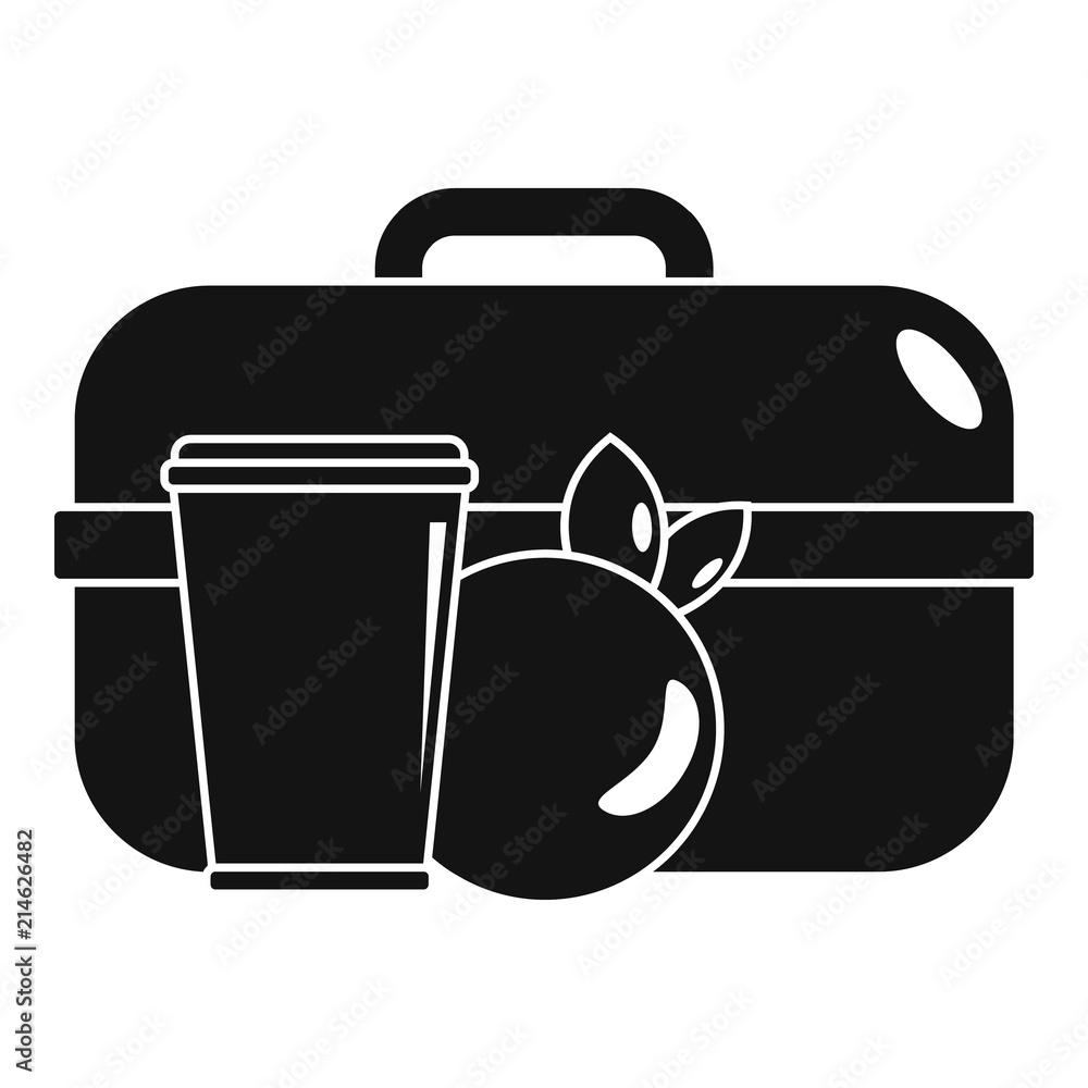 Poster apple lunch box icon. simple illustration of apple lunch box vector icon for web design isolated on 