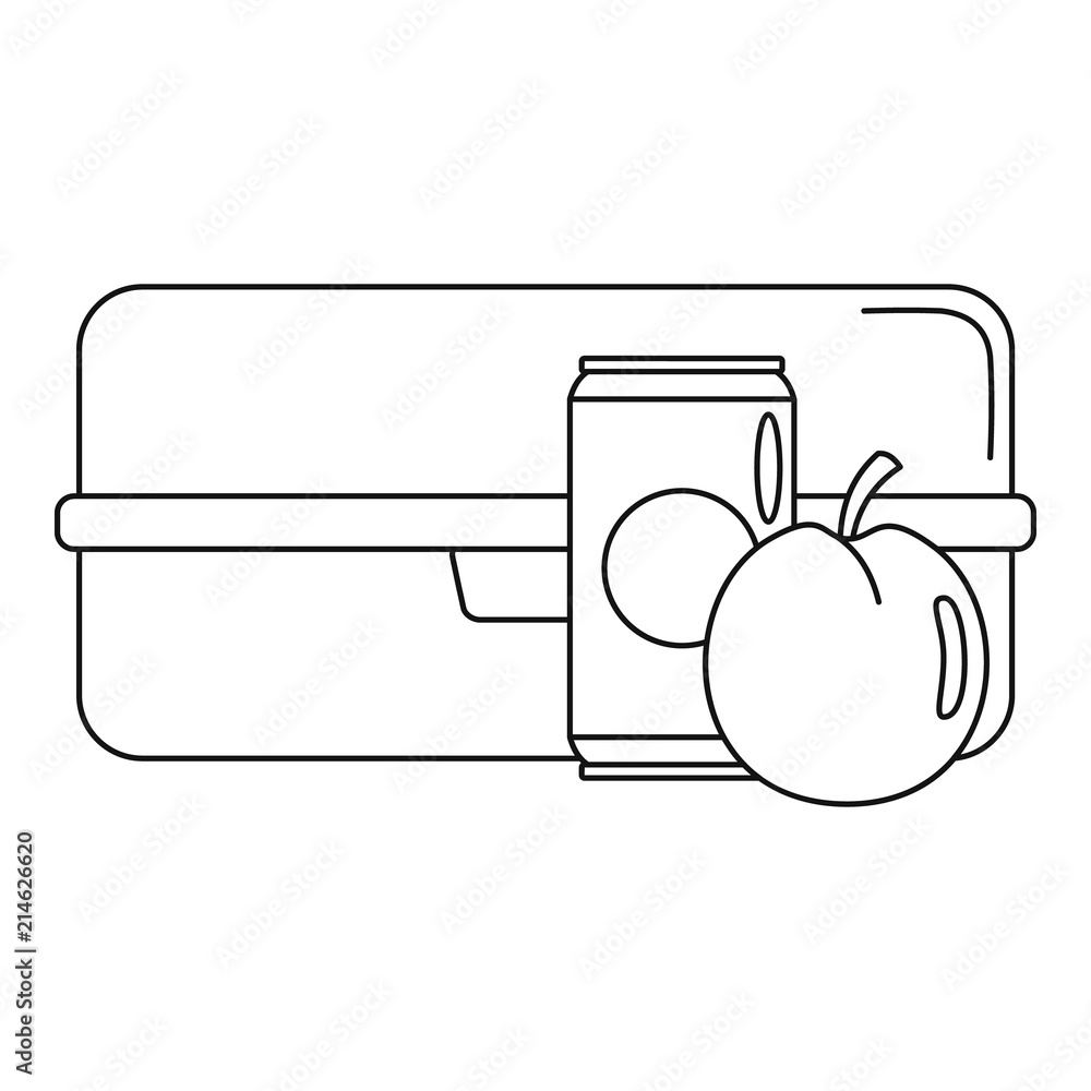 Poster apple cola box icon. outline illustration of apple cola box vector icon for web design isolated on w