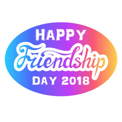 Illustration for friendship day, greeting cards with happy day of friendship, illustration for banners, posters, printing, t-shirts. Lettering, vector
