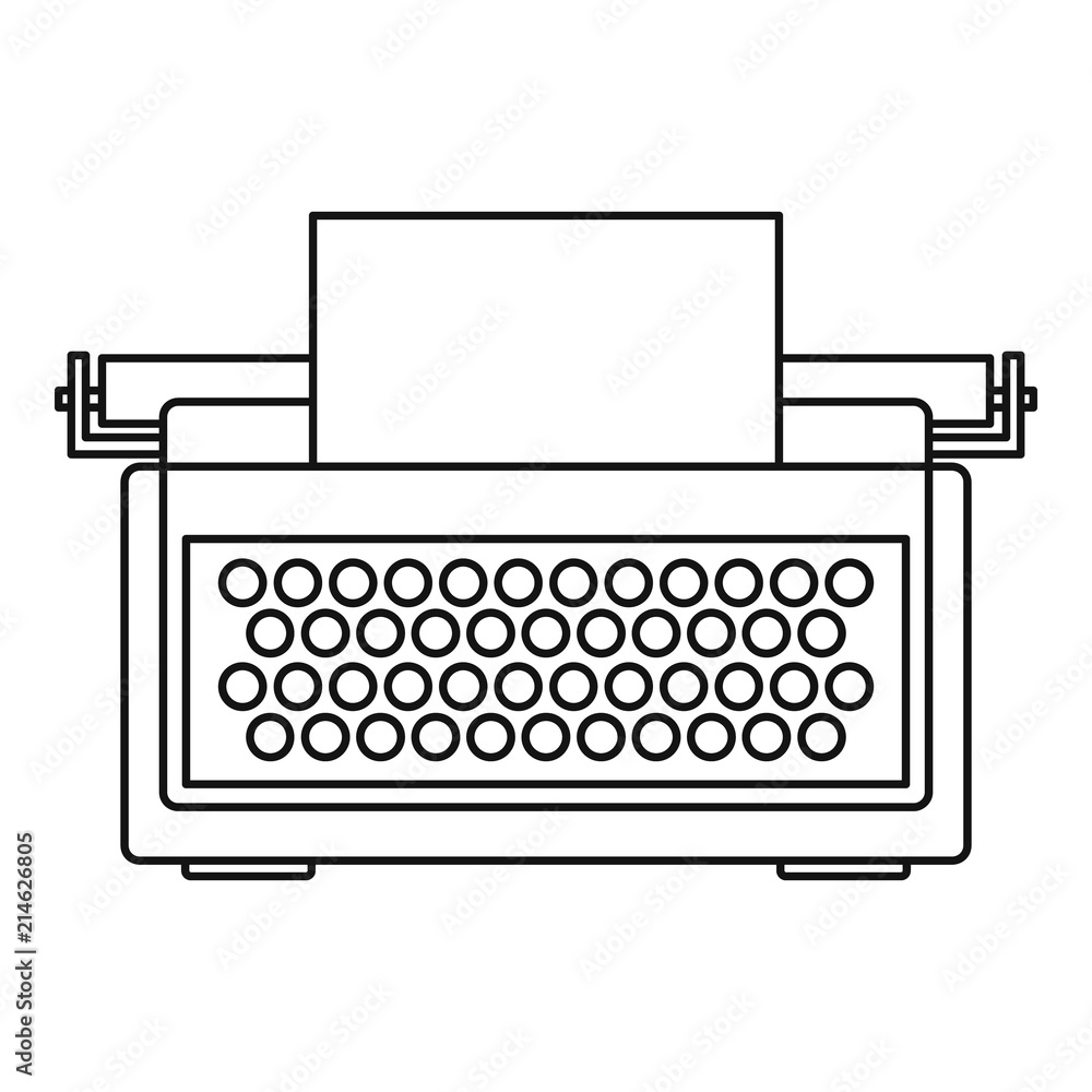 Aufkleber typewriter icon. outline illustration of typewriter vector icon for web design isolated on white bac