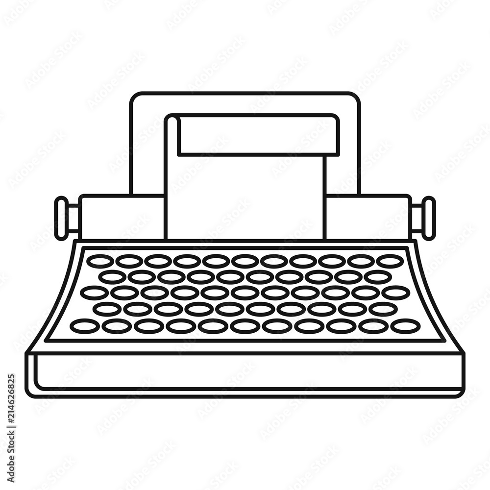 Poster retro typewriter icon. outline illustration of retro typewriter vector icon for web design isolated 