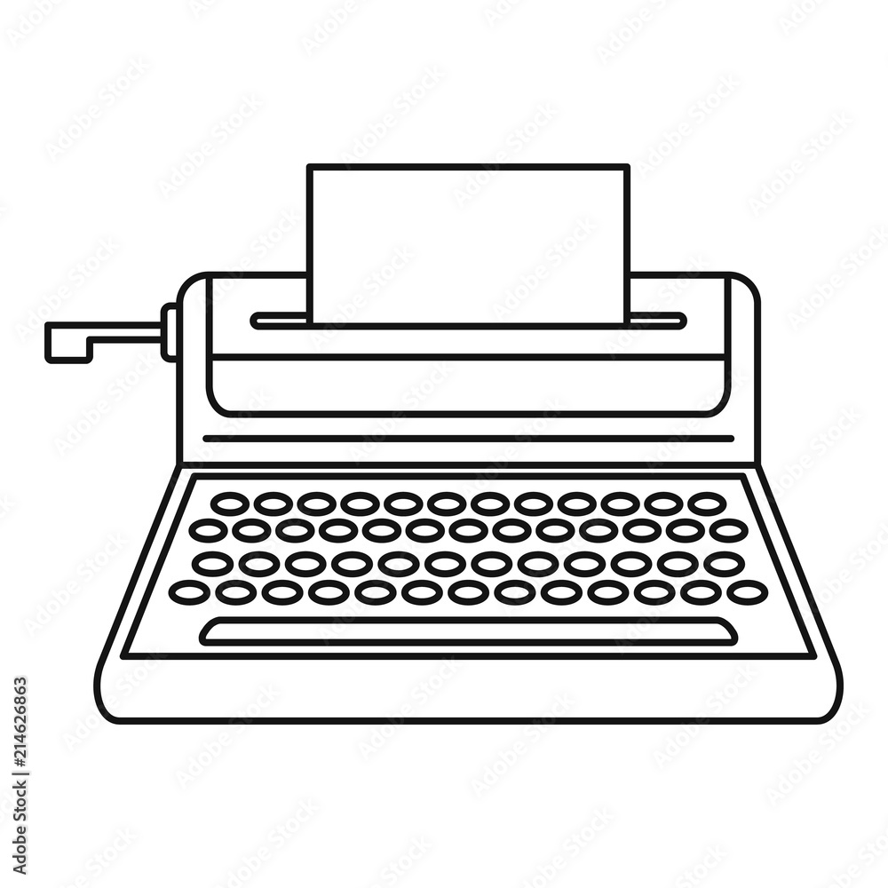 Aufkleber small typewriter icon. outline illustration of small typewriter vector icon for web design isolated 
