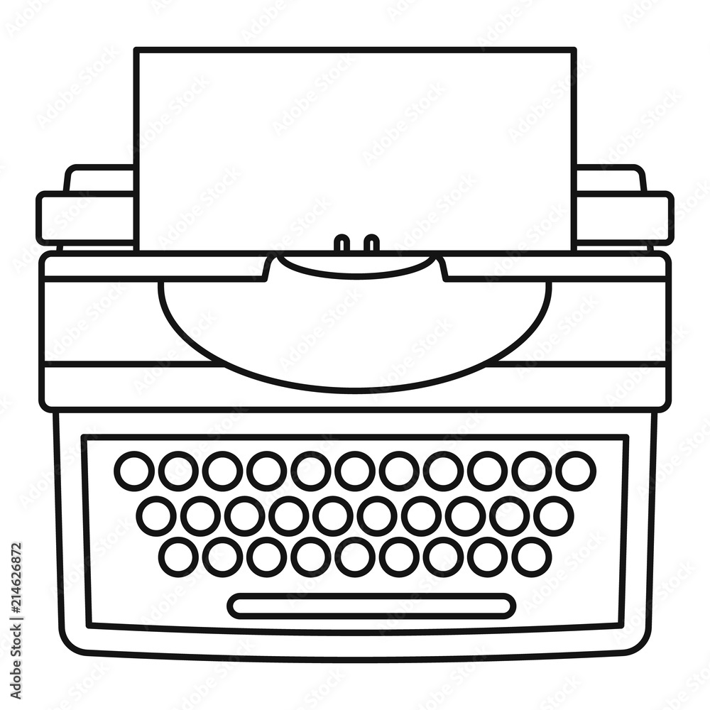 Poster new typewriter icon. outline illustration of new typewriter vector icon for web design isolated on w