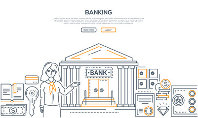 Banking - modern line design style illustration