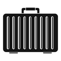 Metal hand bag icon. Simple illustration of metal hand bag vector icon for web design isolated on white background