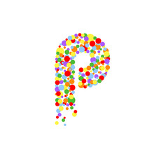 p-letter from colored bubbles. Bubbles design. Vector illustration. - 214627455