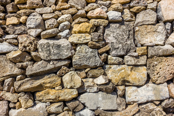 wall masonry old a variety stone of shapes