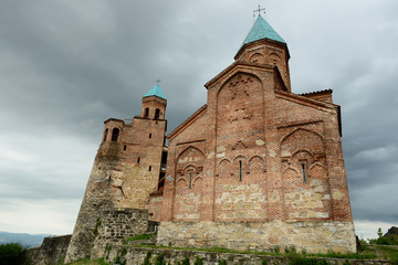 Obraz premium Gremi Monastery Complex and tye royal residence in Georgia, located in Kakheti region, near the Telavi town. Gremi town was capital of Kakheti in 16th century.