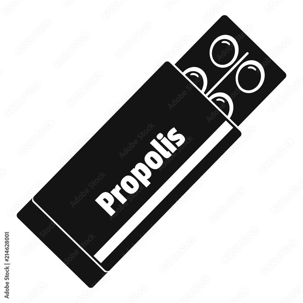 Poster propolis pills icon. simple illustration of propolis pills vector icon for web design isolated on wh